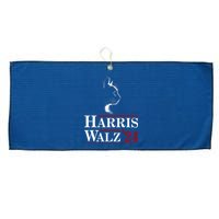 Harris Walz 2024 Cat Election Tim Kamala Large Microfiber Waffle Golf Towel