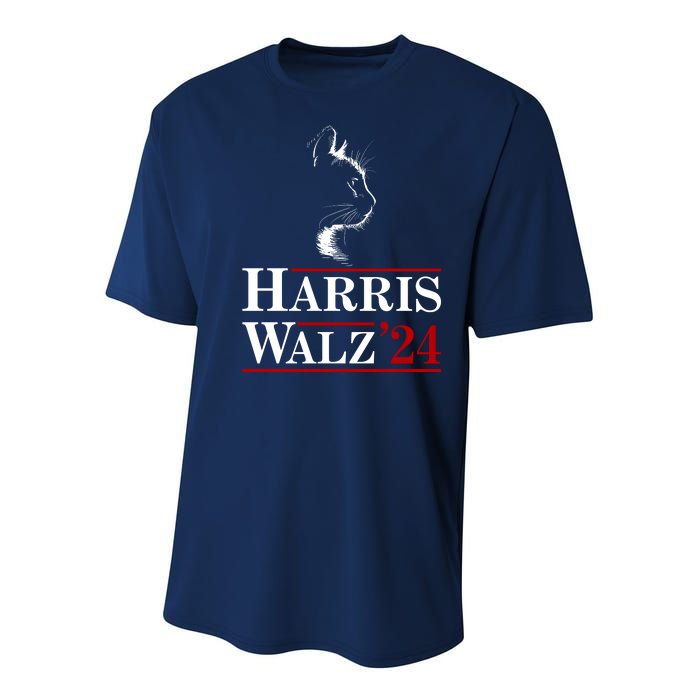 Harris Walz 2024 Cat Election Tim Kamala Youth Performance Sprint T-Shirt