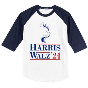 Harris Walz 2024 Cat Election Tim Kamala Baseball Sleeve Shirt