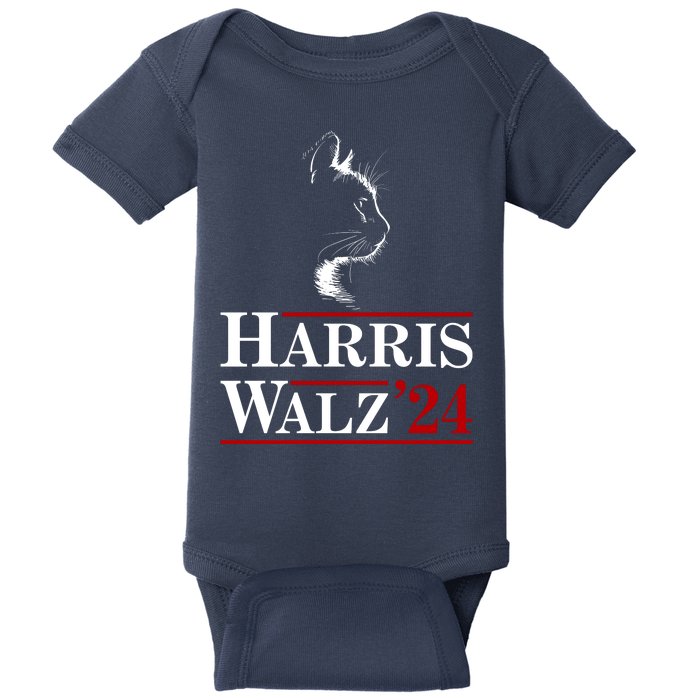 Harris Walz 2024 Cat Election Tim Kamala Baby Bodysuit