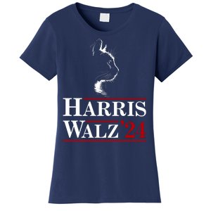 Harris Walz 2024 Cat Election Tim Kamala Women's T-Shirt