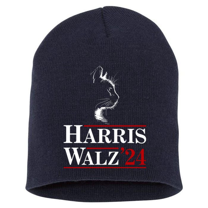 Harris Walz 2024 Cat Election Tim Kamala Short Acrylic Beanie