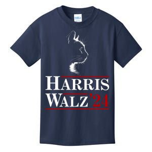 Harris Walz 2024 Cat Election Tim Kamala Kids T-Shirt