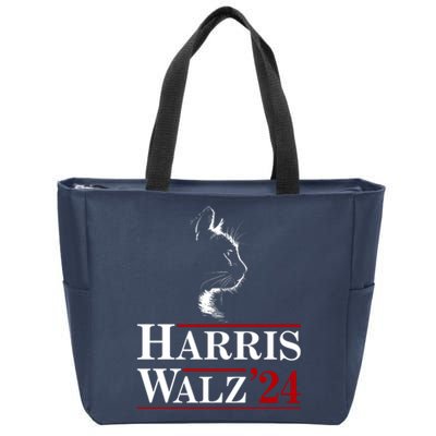 Harris Walz 2024 Cat Election Tim Kamala Zip Tote Bag