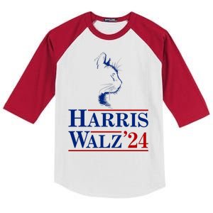 Harris Walz 2024 Cat Election Tim Kamala Kids Colorblock Raglan Jersey