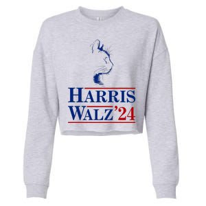 Harris Walz 2024 Cat Election Tim Kamala Cropped Pullover Crew