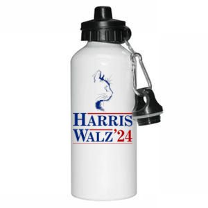 Harris Walz 2024 Cat Election Tim Kamala Aluminum Water Bottle