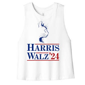 Harris Walz 2024 Cat Election Tim Kamala Women's Racerback Cropped Tank