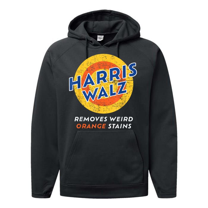 Harris Walz 2024 Waltz Removes Weird Orange Stains Performance Fleece Hoodie