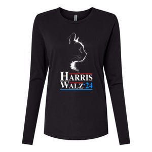 Harris Waltz 2024 Election Funny Cat Kamala Harris Tim Walz Womens Cotton Relaxed Long Sleeve T-Shirt