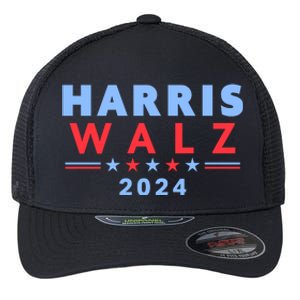 Harris Walz 2024 Election Blue Flexfit Unipanel Trucker Cap