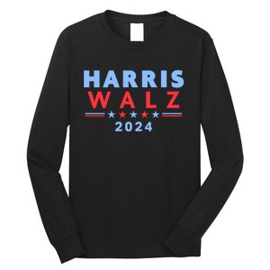 Harris Walz 2024 Election Blue Long Sleeve Shirt