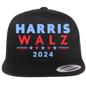 Harris Walz 2024 Election Blue Flat Bill Trucker Hat