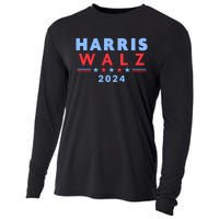 Harris Walz 2024 Election Blue Cooling Performance Long Sleeve Crew