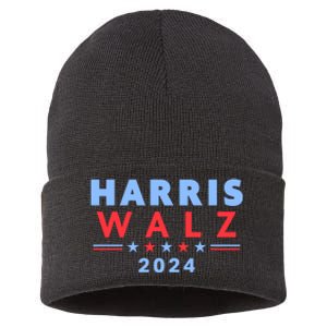 Harris Walz 2024 Election Blue Sustainable Knit Beanie