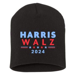 Harris Walz 2024 Election Blue Short Acrylic Beanie