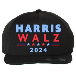 Harris Walz 2024 Election Blue Wool Snapback Cap