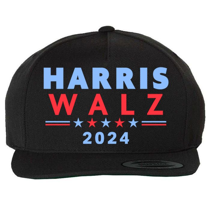 Harris Walz 2024 Election Blue Wool Snapback Cap