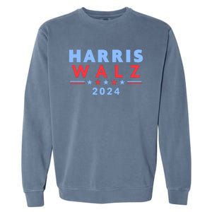 Harris Walz 2024 Election Blue Garment-Dyed Sweatshirt