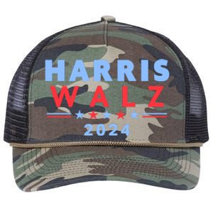 Harris Walz 2024 Election Blue Retro Rope Trucker Hat Cap