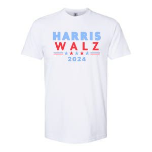 Harris Walz 2024 Election Blue Softstyle CVC T-Shirt