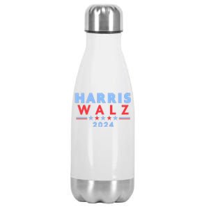 Harris Walz 2024 Election Blue Stainless Steel Insulated Water Bottle