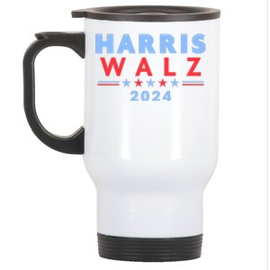 Harris Walz 2024 Election Blue Stainless Steel Travel Mug