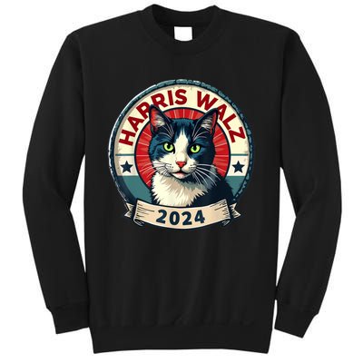 Harris Walz 2024 Funny Cat Election Kamala Harris Tim Waltz Sweatshirt