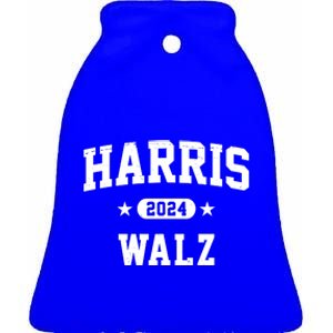 Harris Waltz 2024 Election Democrat Ceramic Bell Ornament