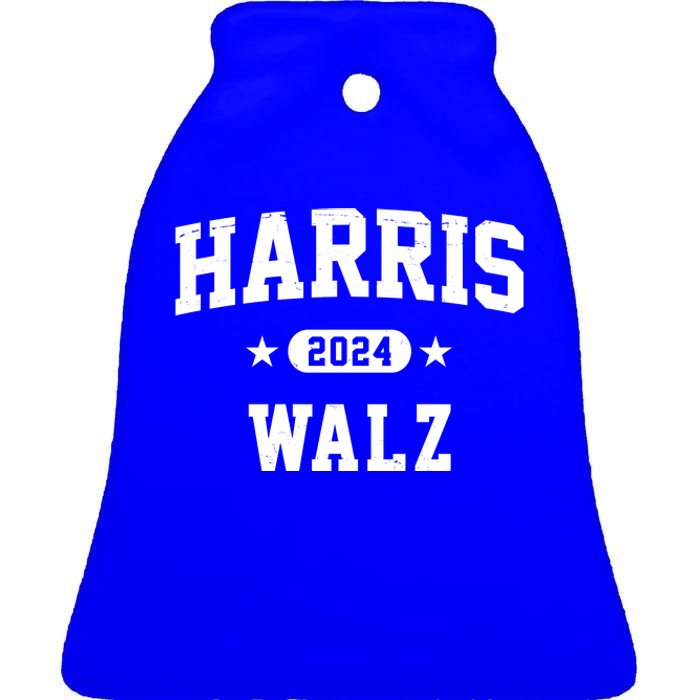 Harris Waltz 2024 Election Democrat Ceramic Bell Ornament