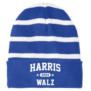 Harris Waltz 2024 Election Democrat Striped Beanie with Solid Band