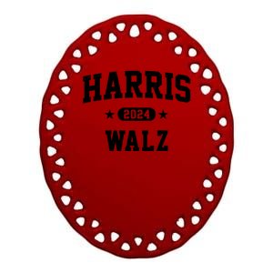 Harris Waltz 2024 Election Democrat Ceramic Oval Ornament