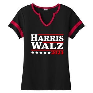 Harris Walz 2024 Election Logo Ladies Halftime Notch Neck Tee