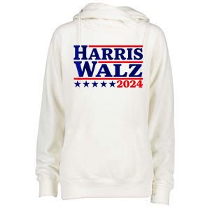 Harris Walz 2024 Election Logo Womens Funnel Neck Pullover Hood