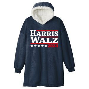 Harris Walz 2024 Election Logo Hooded Wearable Blanket