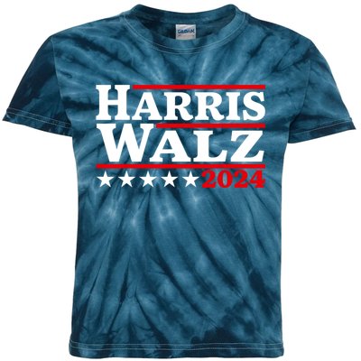 Harris Walz 2024 Election Logo Kids Tie-Dye T-Shirt