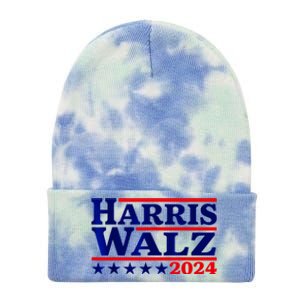 Harris Walz 2024 Election Logo Tie Dye 12in Knit Beanie