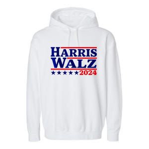 Harris Walz 2024 Election Logo Garment-Dyed Fleece Hoodie