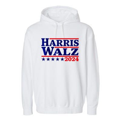 Harris Walz 2024 Election Logo Garment-Dyed Fleece Hoodie