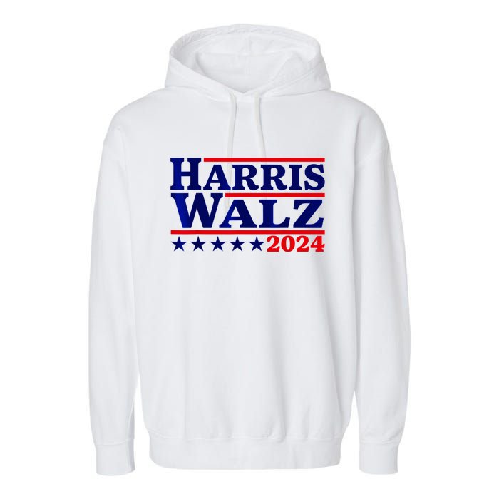 Harris Walz 2024 Election Logo Garment-Dyed Fleece Hoodie