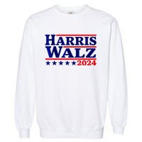 Harris Walz 2024 Election Logo Garment-Dyed Sweatshirt