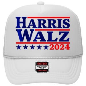 Harris Walz 2024 Election Logo High Crown Mesh Back Trucker Hat