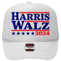 Harris Walz 2024 Election Logo High Crown Mesh Back Trucker Hat