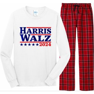 Harris Walz 2024 Election Logo Long Sleeve Pajama Set