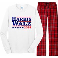 Harris Walz 2024 Election Logo Long Sleeve Pajama Set