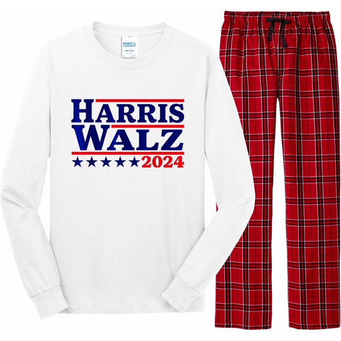 Harris Walz 2024 Election Logo Long Sleeve Pajama Set