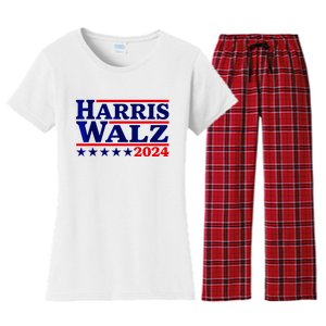 Harris Walz 2024 Election Logo Women's Flannel Pajama Set