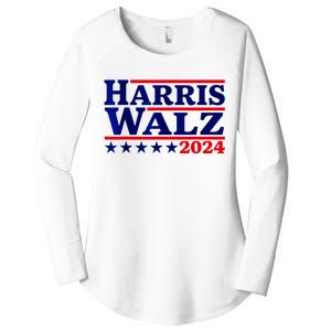 Harris Walz 2024 Election Logo Women's Perfect Tri Tunic Long Sleeve Shirt