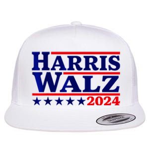 Harris Walz 2024 Election Logo Flat Bill Trucker Hat