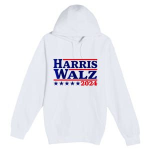 Harris Walz 2024 Election Logo Premium Pullover Hoodie